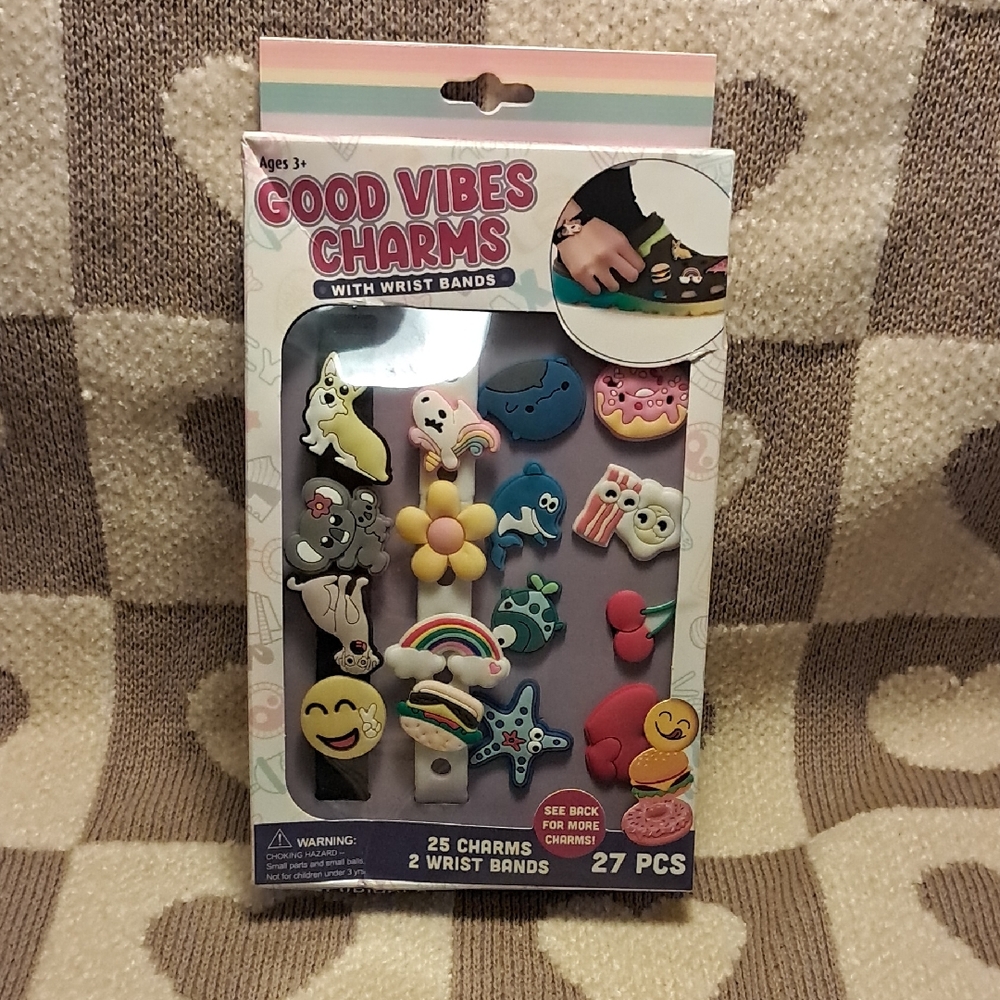 Good Vibes Charms with Wrist Bands (Just Like Crocs Charms)